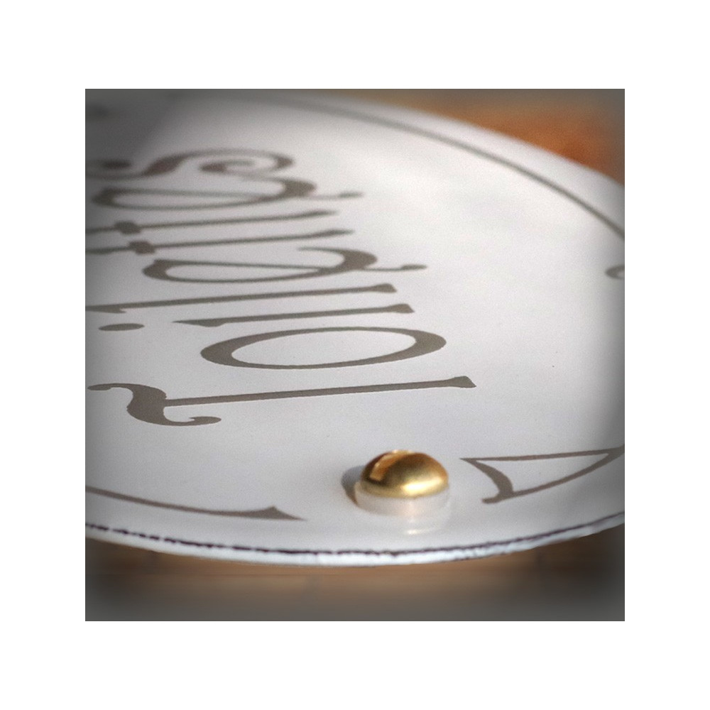 White enamel oval plate customized with your text