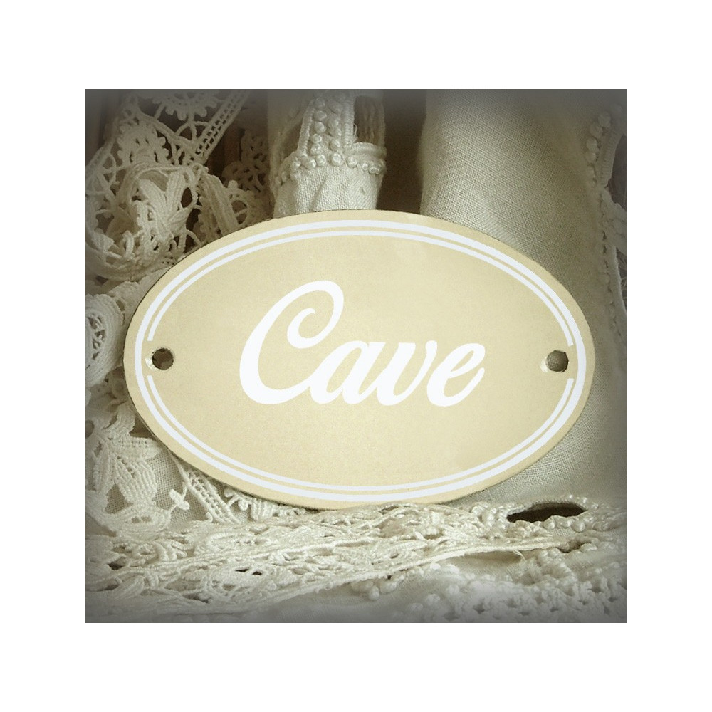 Plaque Ovale de porte en émail ivoire