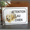 Grande Plaque émaillée "Attention au Chien" décor Berger Allemand