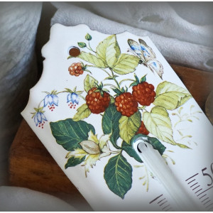 Thermomètre émail décor Framboise