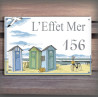 Enamel house plate Beach huts décor with your text customized