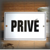 Plaque émaillée "Privé" filet simple 15x10cm