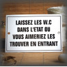 Plaque émaillée "Laissez les WC..." filet simple