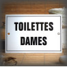Plaque émaillée "Toilettes Dames" filet simple