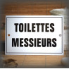 Enamel Door plate with French text "Toilettes Messieurs"