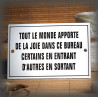 Plaque émaillée "Tout le monde apporte de la joie"