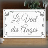 Plaque 30x20cm émail blanc personnalisée filet anglais police great Vibes