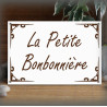 Plaque 30x20cm émail blanc personnalisée filet deco police Freestyle
