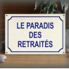 Plaque 30x20cm émail gres personnalisée filet rue police Arial