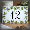 Enamelled street number Fern decor