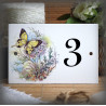 Numéro émaillé décor papillon jaune 15x10cm
