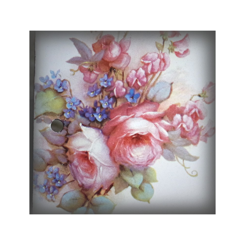 Numéro émaillé décor roses anciennes 15x10cm