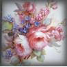 Numéro émaillé décor roses anciennes 15x10cm