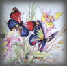 Numéro émaillé décor 2 papillons bleus 15x10cm ZOOM