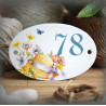 Numéro ovale émaillé décor Chapeau