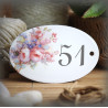 White enamel oval plate Bouquet of Roses decor