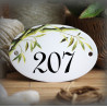 White enamel oval plate Bamboo decor