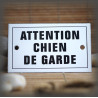 Plaque émaillée 10x6cm "Attention chien de garde" avec filet