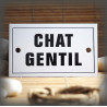 Enamel plate "Chat Gentil" with border