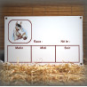 Plaque Box Chevaux émaillée blanc liseré et texte marron décor Crin Blanc 14x23cm