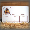 Plaque Box Chevaux émaillée blanc liseré et texte marron décor Spirit 14x23cm