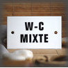 Enamel plate "W.C. Mixte" without border