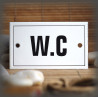 Enamel plate "W.C" with border