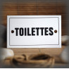 Plaque émaillée 10x6cm "Toilettes" avec filet
