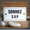 Enamel plate "Sonnez svp" with border