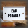 Plaque émaillée 10x6cm "Eau potable" avec filet