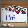 Street Number enamelled Fuchsia decor