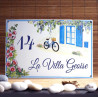 Enamel house plate blue shutters décor with your text customized