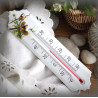 Thermomètre émail décor Mésanges longue queue