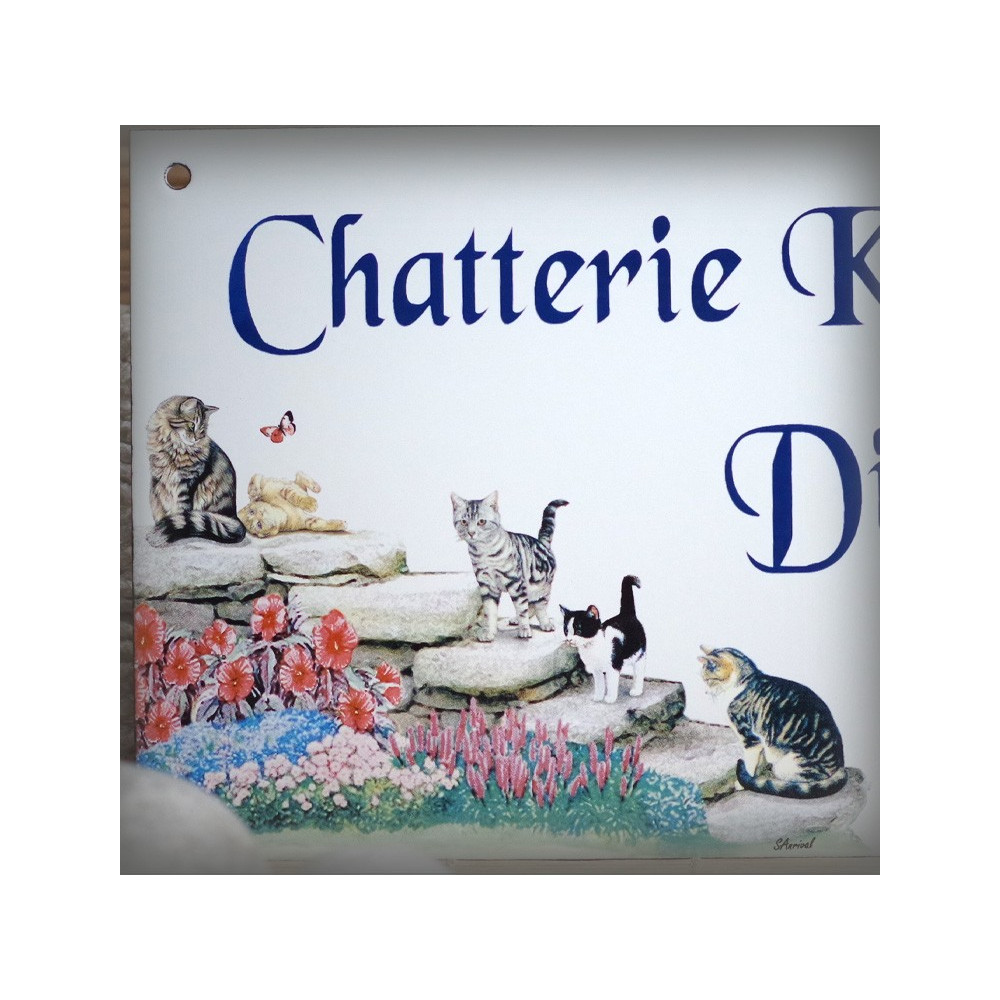 Home Plate enamelled Cats decoration