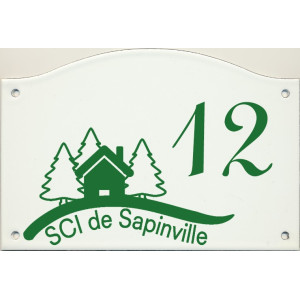 Numéro de rue émaillé 13,5x20cm + votre logo