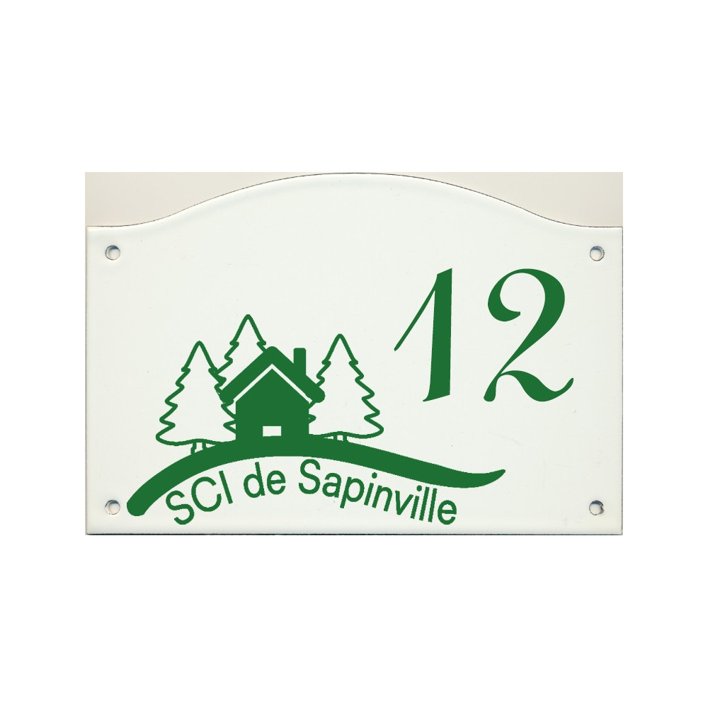 Numéro de rue émaillé 13,5x20cm + votre logo