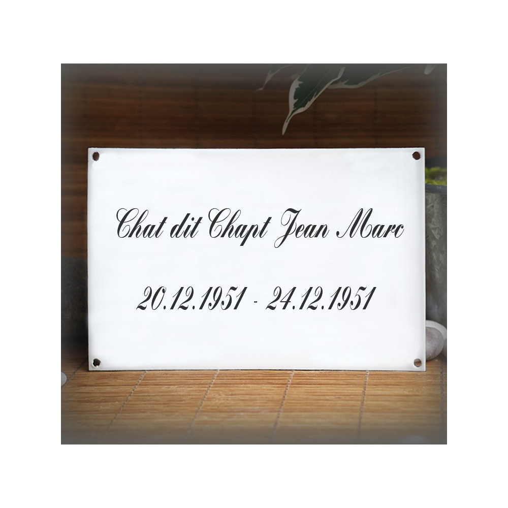 copy of Funeral enamel plate rectangle 8x11,2in + your photo + black net