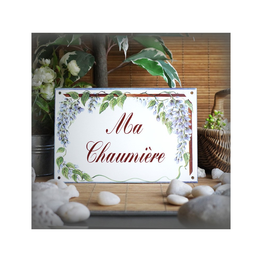 Home Plate enamelled Glycines decoration 6x6in
