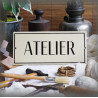Plaque émaillée ivoire "ATELIER"