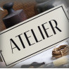 Plaque émaillée ivoire "ATELIER" zoom