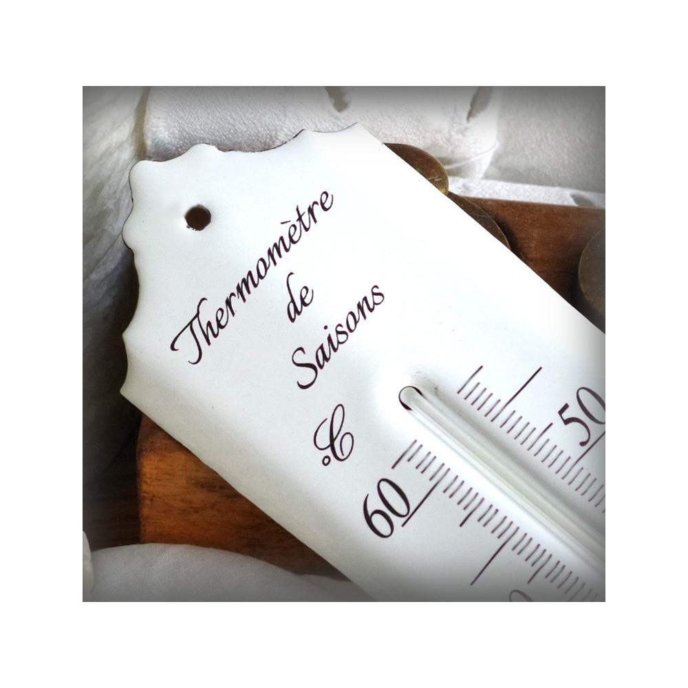 Thermomètre de Saisons émail blanc