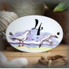 Numéro ovale émaillé décor Mouette
