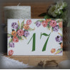 Numéro de rue émaillé : décor Tulipes, 15x10cm