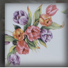 Numéro de rue émaillé : décor Tulipes, 15x10cm