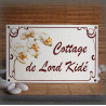 Plaque de Maison émaillé grès décor Orchidées