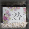 Enamelled street number : hydrangeas decor