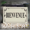Ivory Enamel sign - "Bienvenue" Art Nouveau