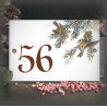 Fond émail blanc Numéro marron décor Roitelet 15x10cm