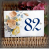 gres enamel blue number décor Bouquet du jardin 15x10cm