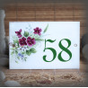 Enamelled street number Violets decor